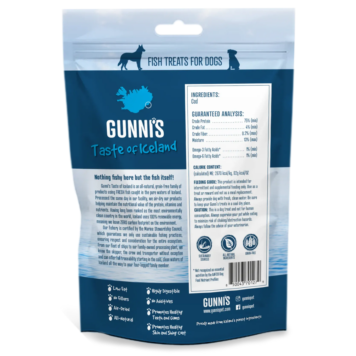 Gunni's Cod Skin Shorties Dog Treat 71g