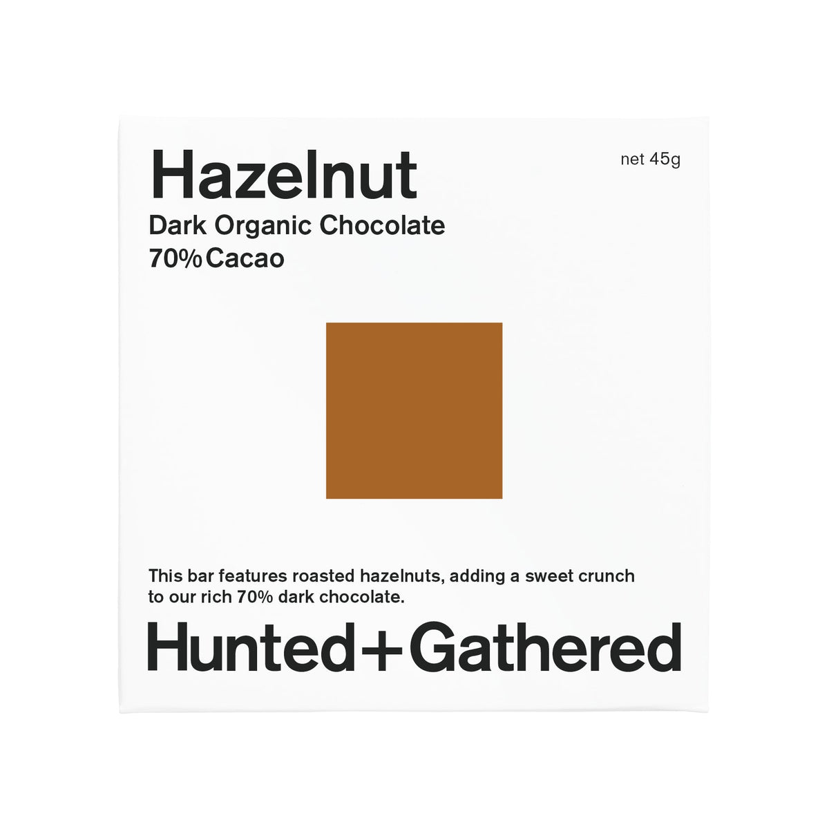 Hunted+Gathered Hazelnut Dark Chocolate 45g