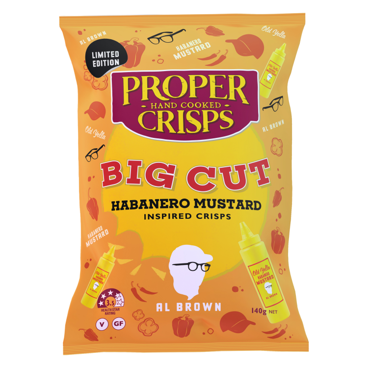 Proper Crisps Big Cut Mustard 140g