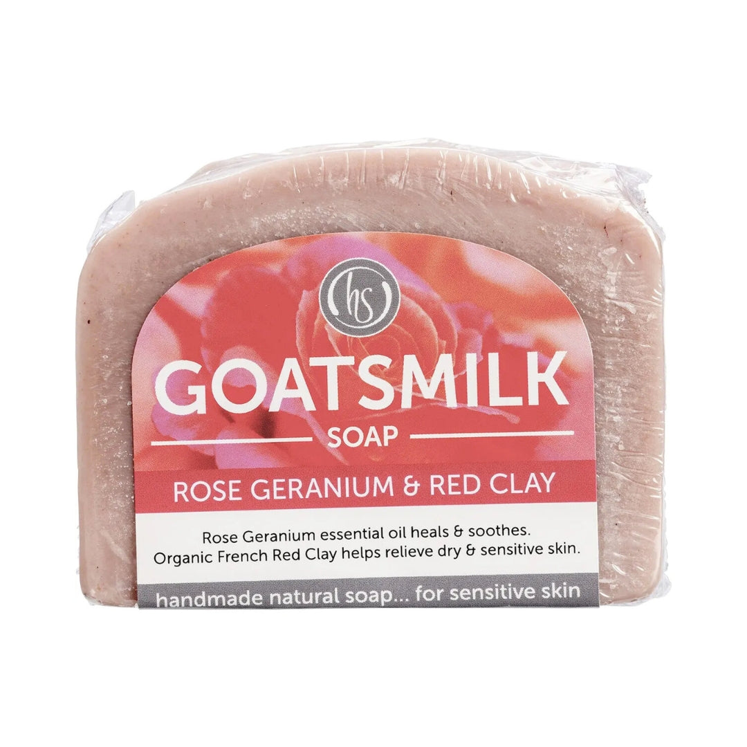 Harmony Soapworks Goat's Milk Soap Rose Geranium & Red Clay 140g