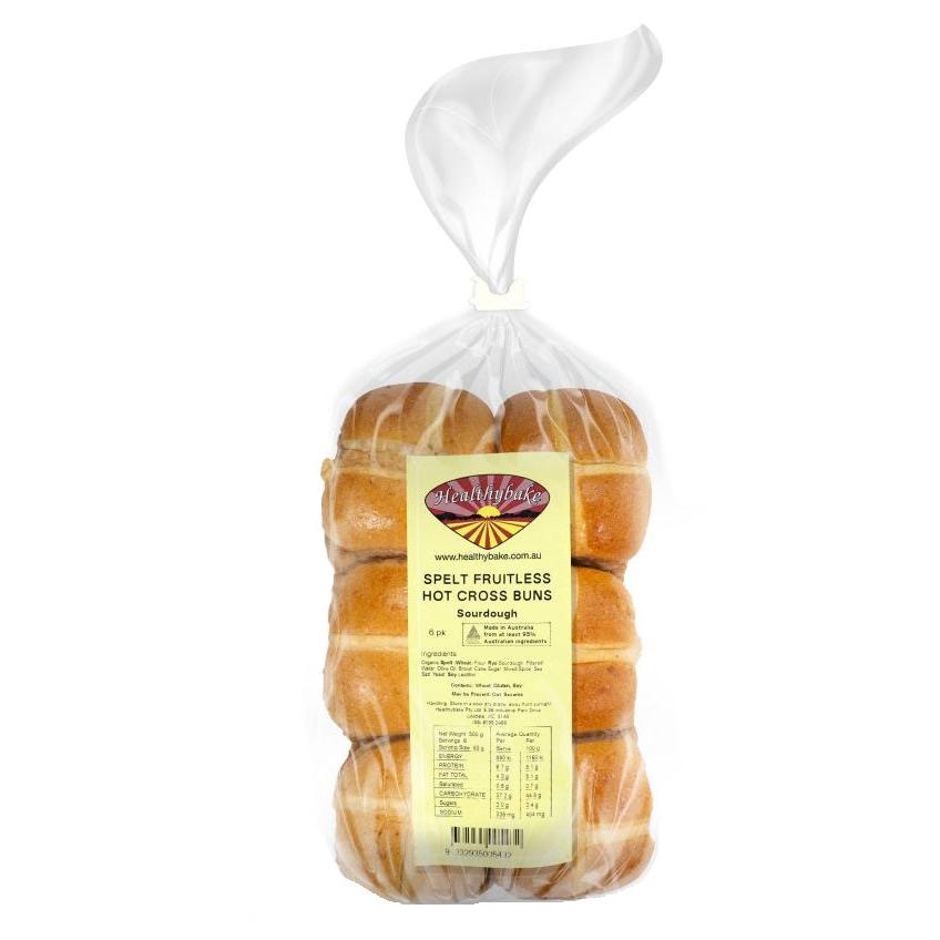 Healthybake Spelt Fruitless Hot Cross Buns Sourdough