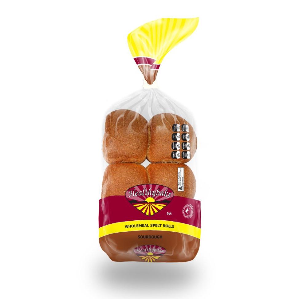 Healthybake Wholemeal Spelt Rolls 6 Pieces