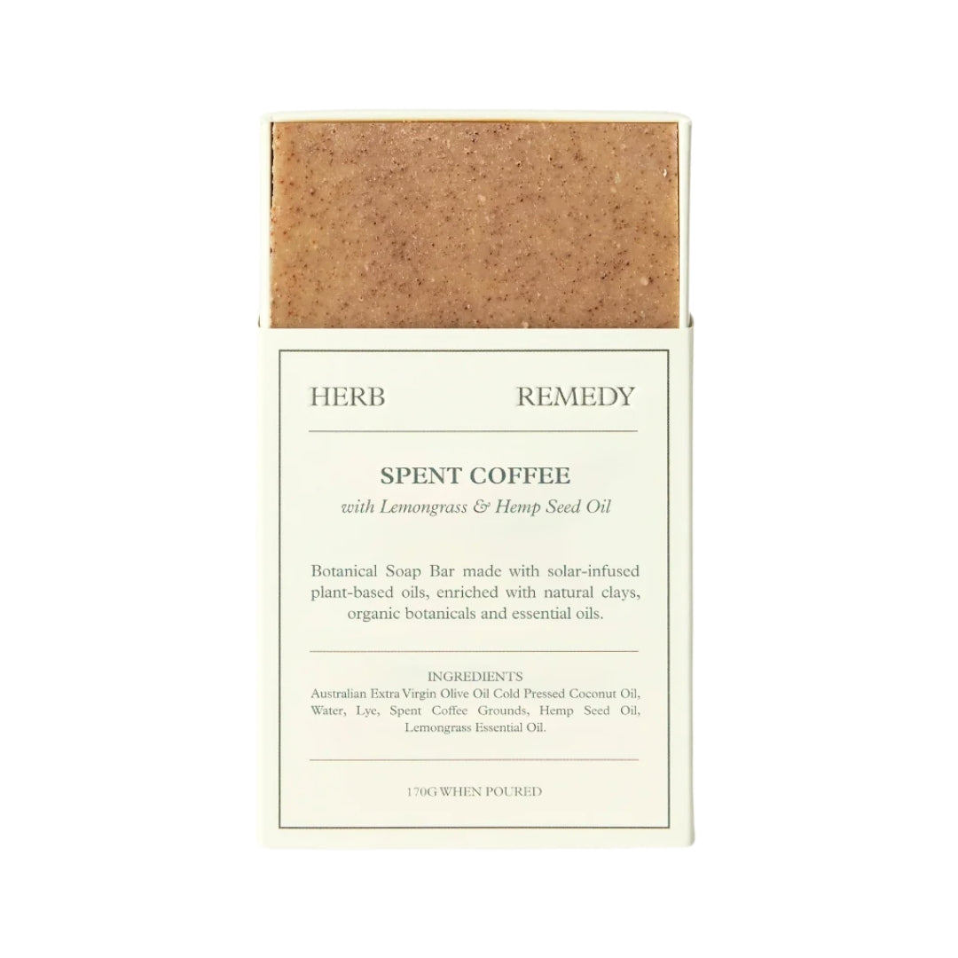 Herb Remedy Spent Coffee Soap with Lemongrass & Hemp Seed Oil 170g