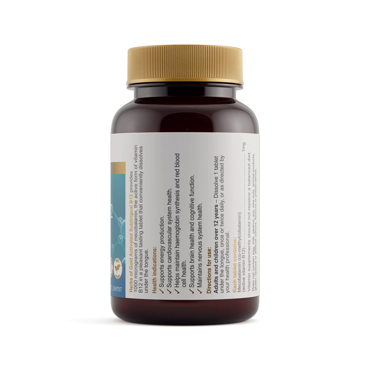 Herbs of Gold Activated Sublingual B12 75t