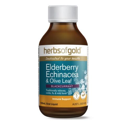 Herbs of Gold Elderberry & Echinacea Olive Leaf 100ml