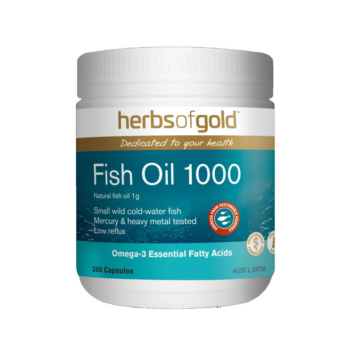 Herbs of Gold Fish Oil 1000 200tb