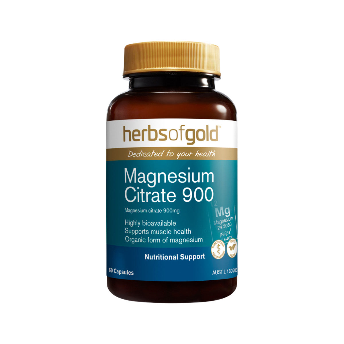 Herbs of Gold Magnesium Citrate 900 60c