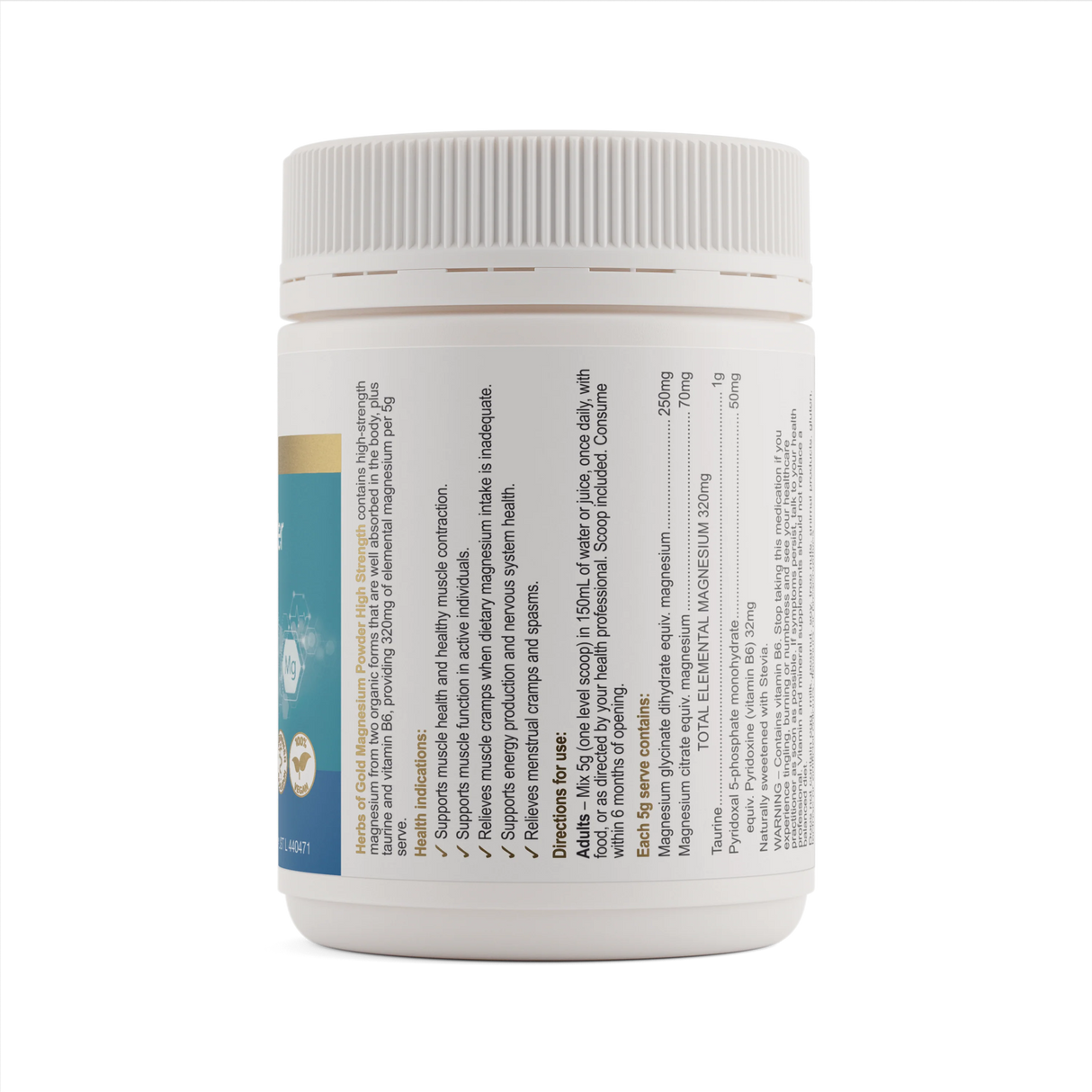 Herbs of Gold Magnesium Powder High-Strength Pineapple 150g