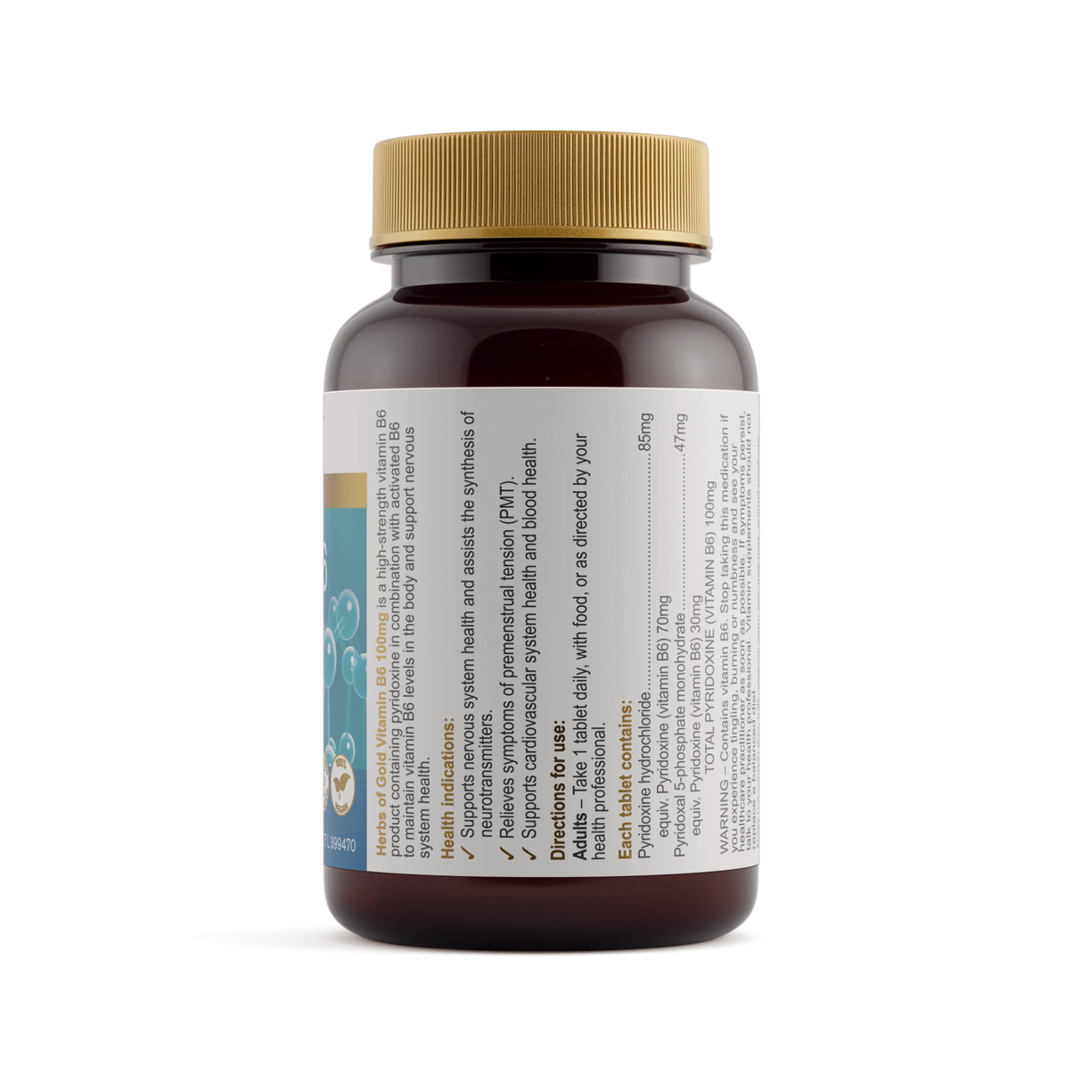 Herbs of Gold Vitamin B6 100mg 60t