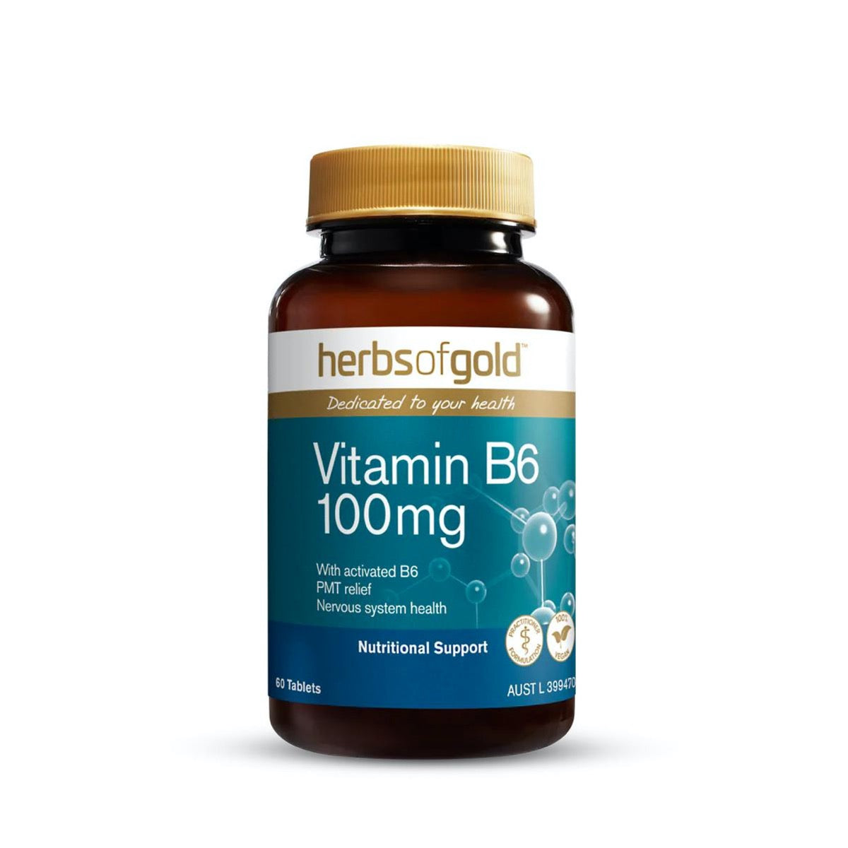 Herbs of Gold Vitamin B6 100mg 60t