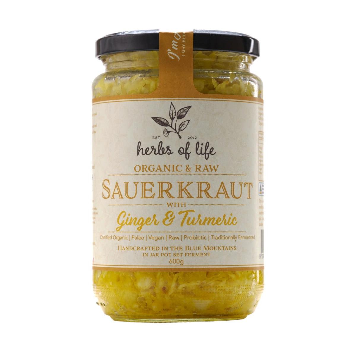 Herbs of Life Sauerkraut Ginger Turmeric 600g