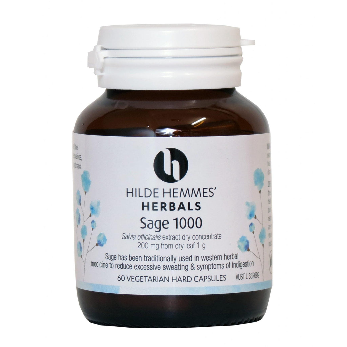 Hilde Hemmes Herbals Sage 1000mg 60 Capsules