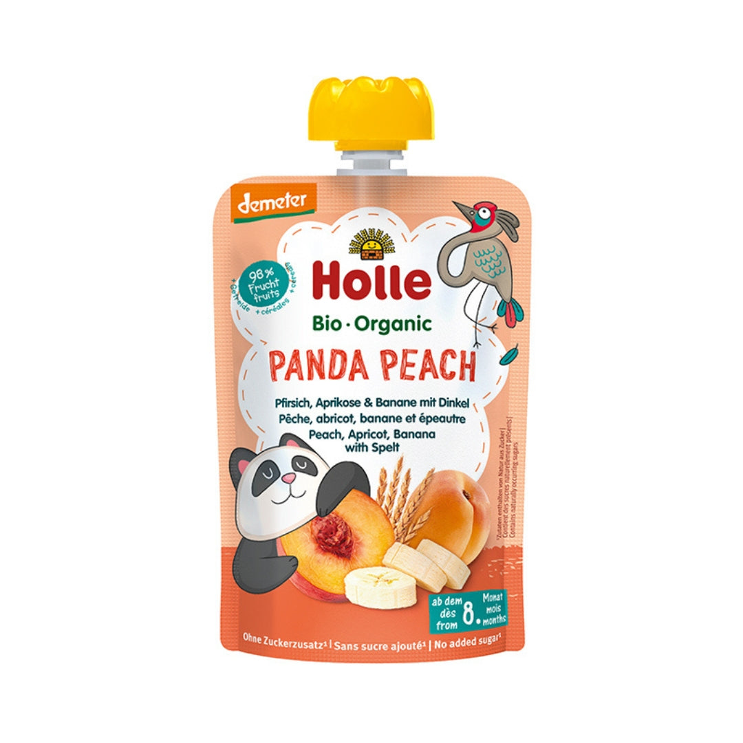 Holle Panda Peach Peach, Apricot, Banana with Spelt 100g