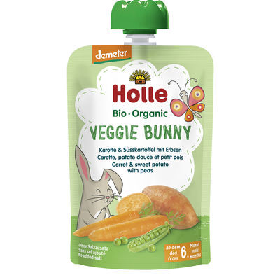 Holle Veggie Bunny Carrot & Sweet Potato with Peas 100g