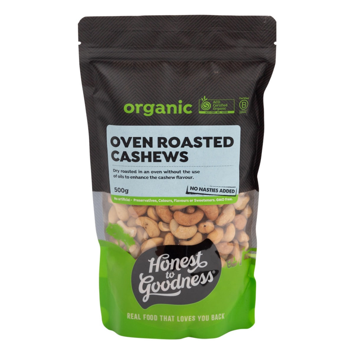 Honest to Goodness Cashews Oven Roasted 500g
