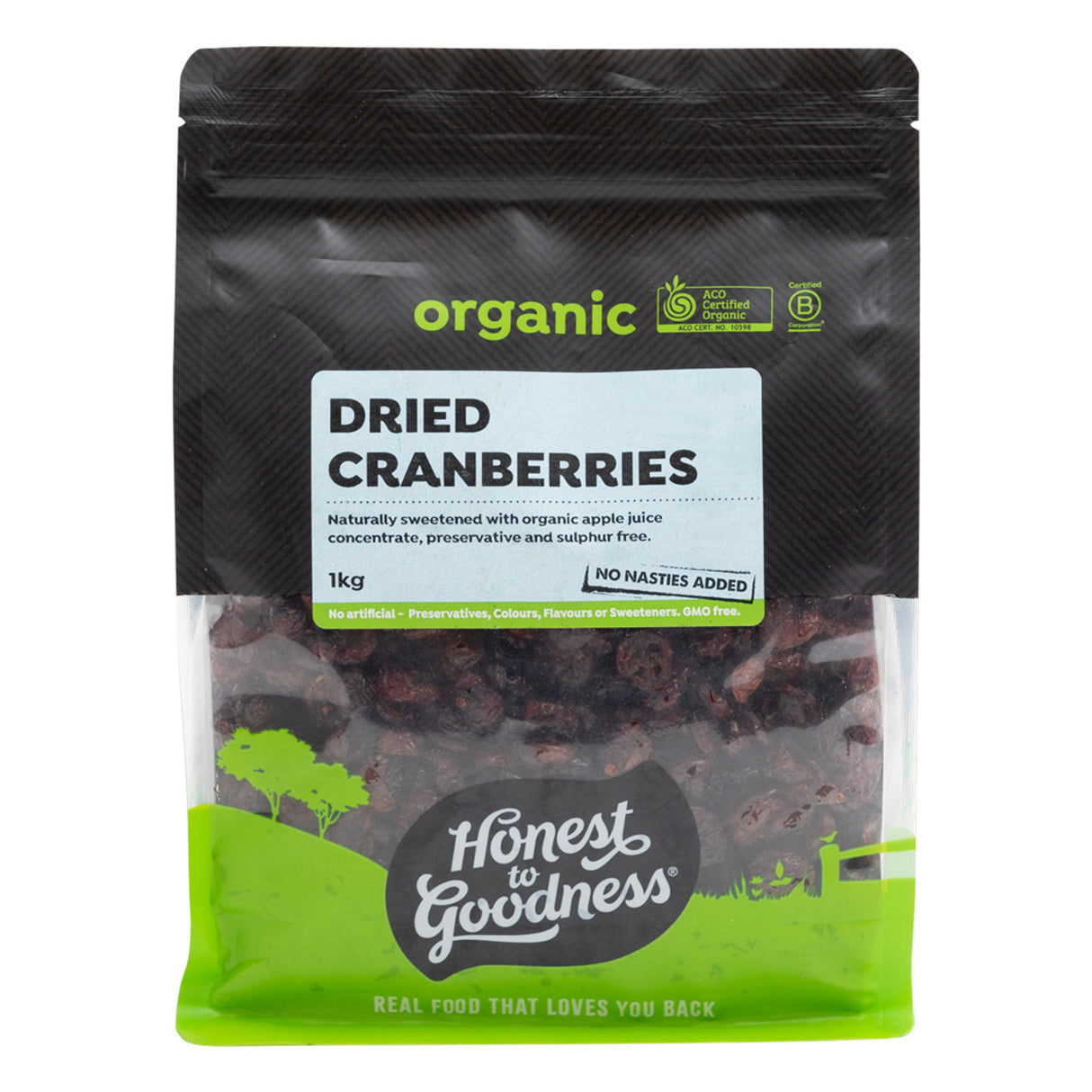 Honest to Goodness Dried Cranberries 1Kg