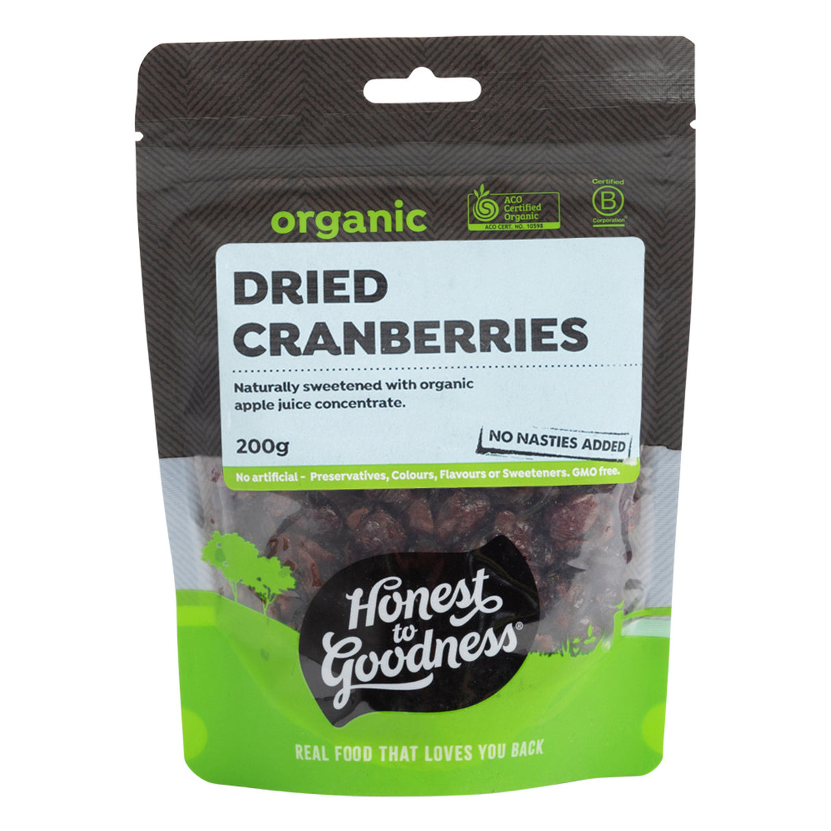 Honest to Goodness Dried Cranberries 200g