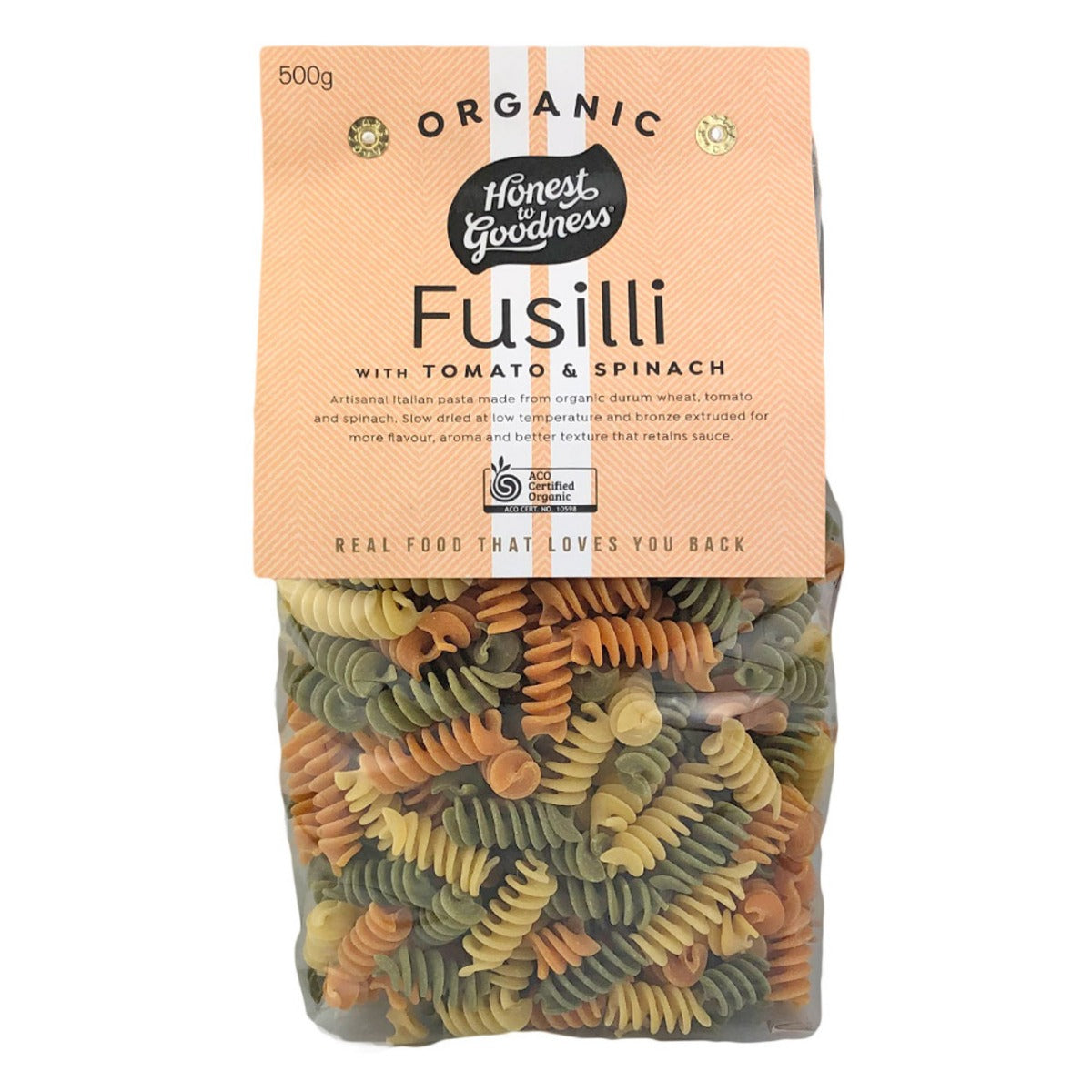 Honest to Goodness Fusilli with Tomato & Spinach 500g
