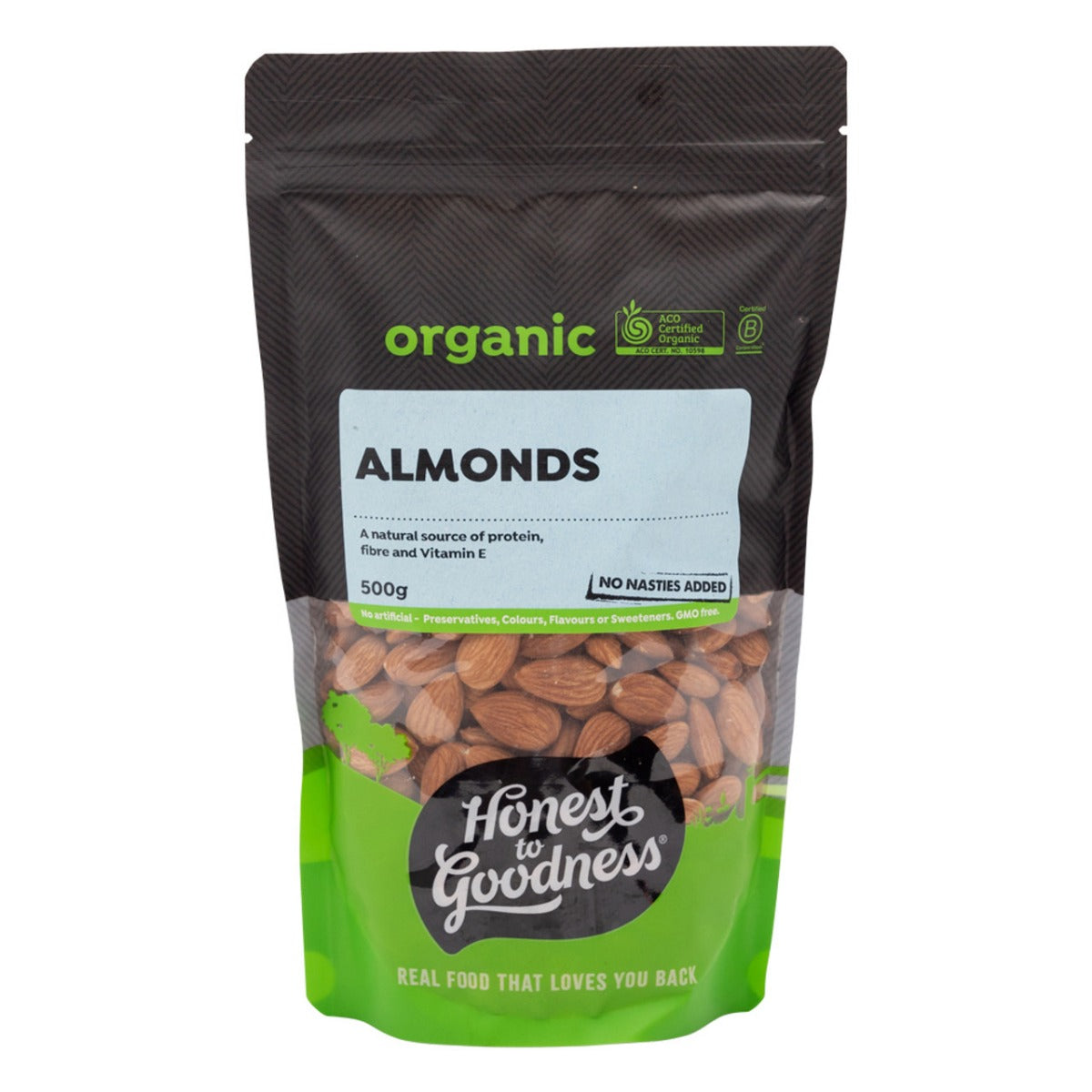 Honest to Goodness Organic Almonds 500g