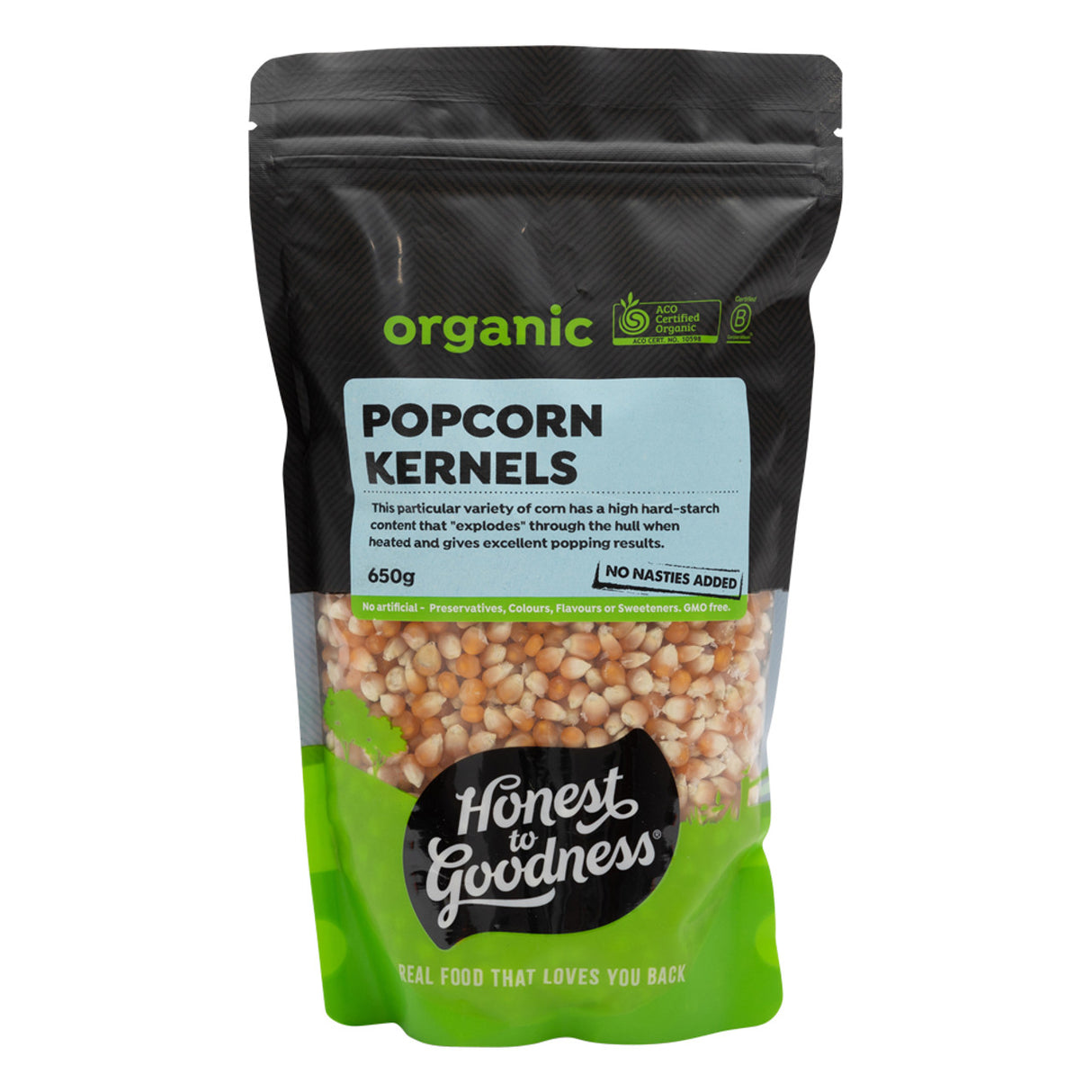Honest to Goodness Popcorn n Kernels 650g