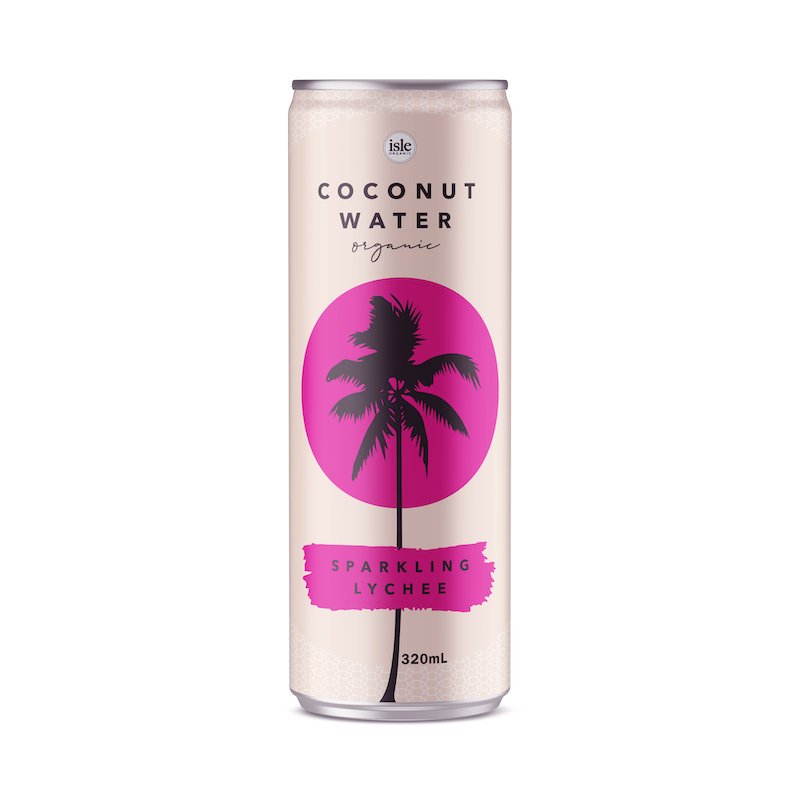 Isle Organic Sparkling Lychee Coconut Water 320ml