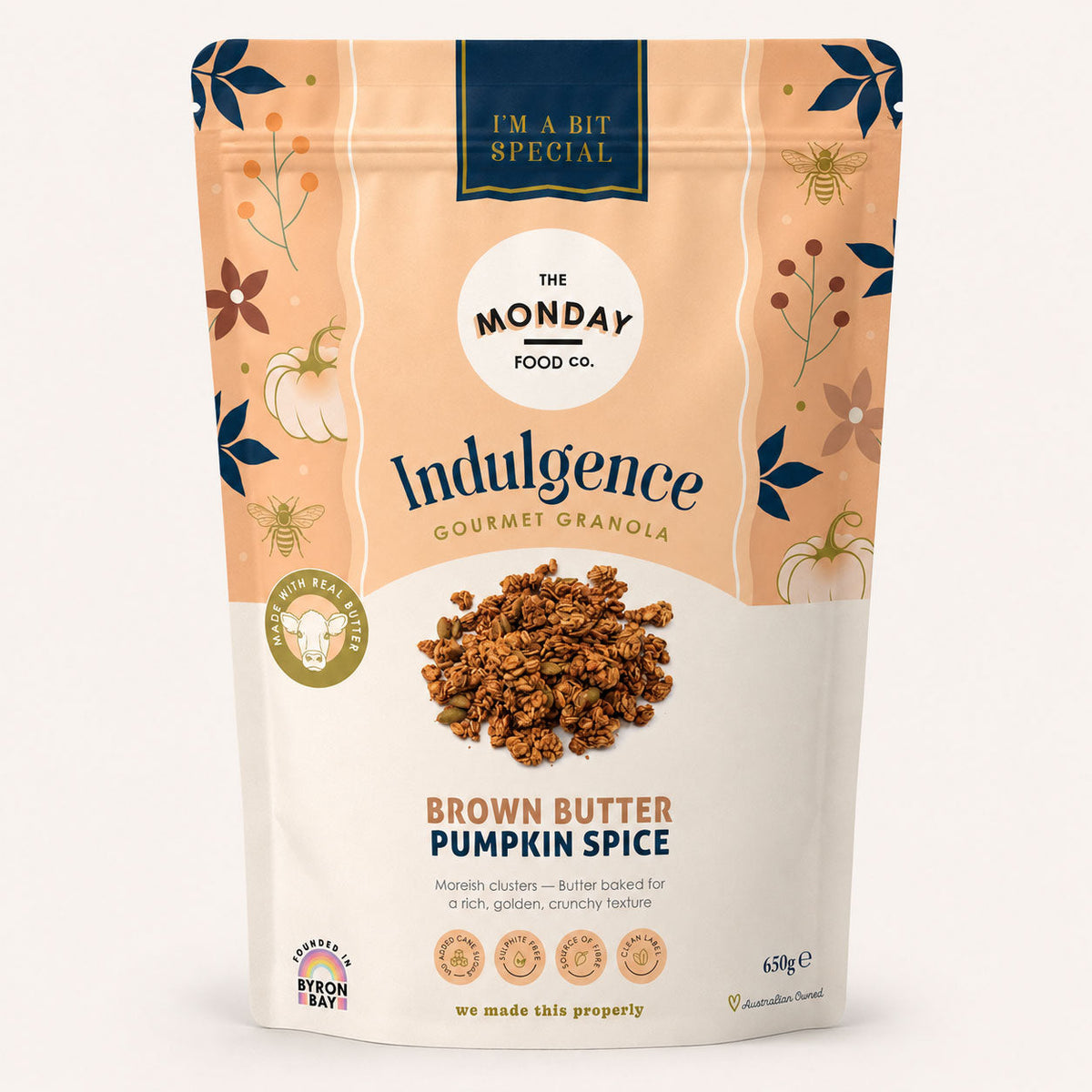 The Monday Food Co Indulgence Brown Butter Pumpkin Spice Granola 650g