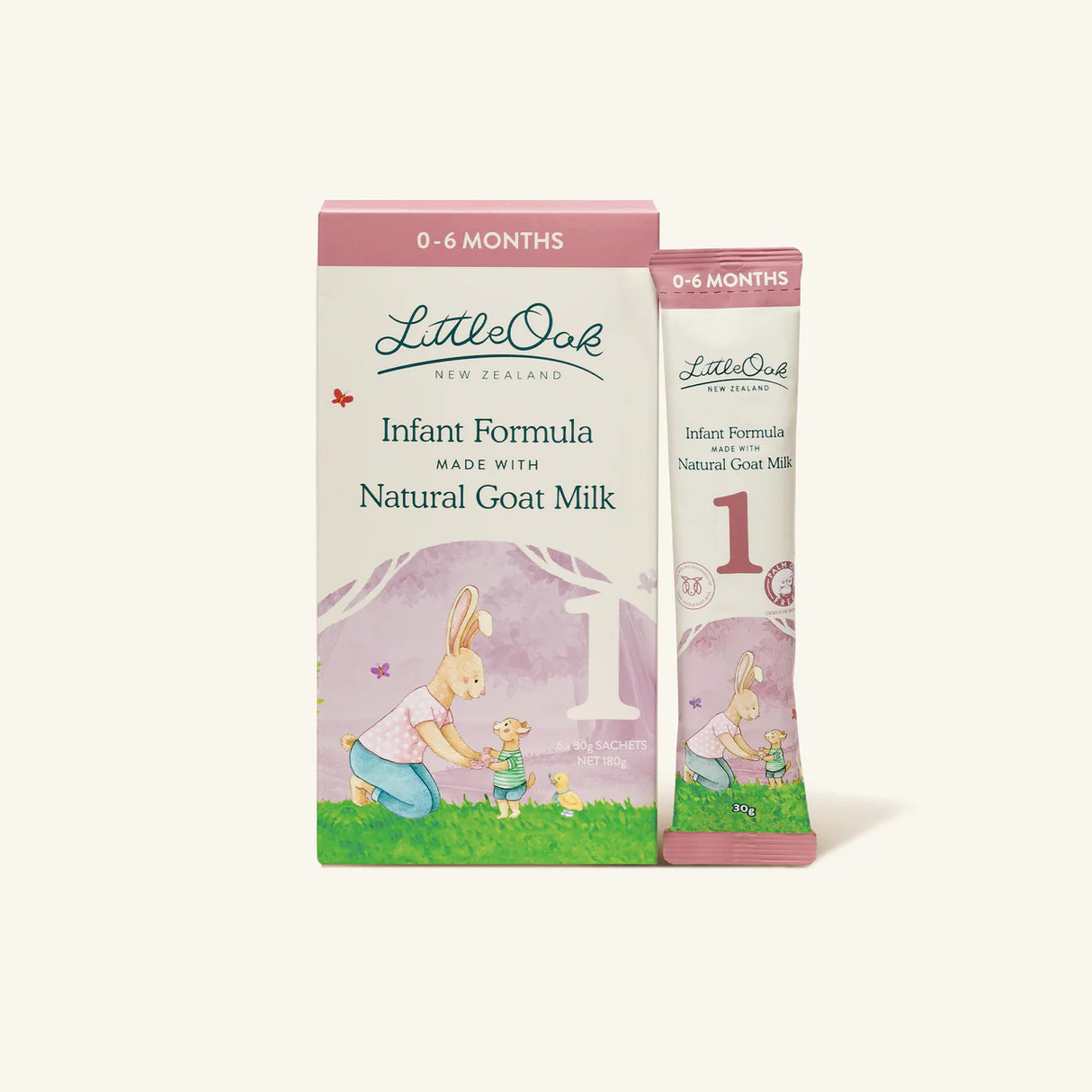 LittleOak Natural Goat Milk Infant Formula Travel Sachets 6x30g