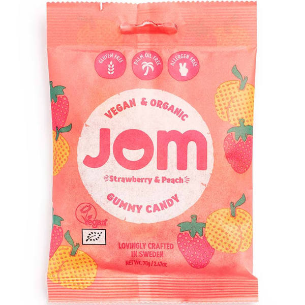 Jom Organic Candy Gummy Strawberry Peach 70g