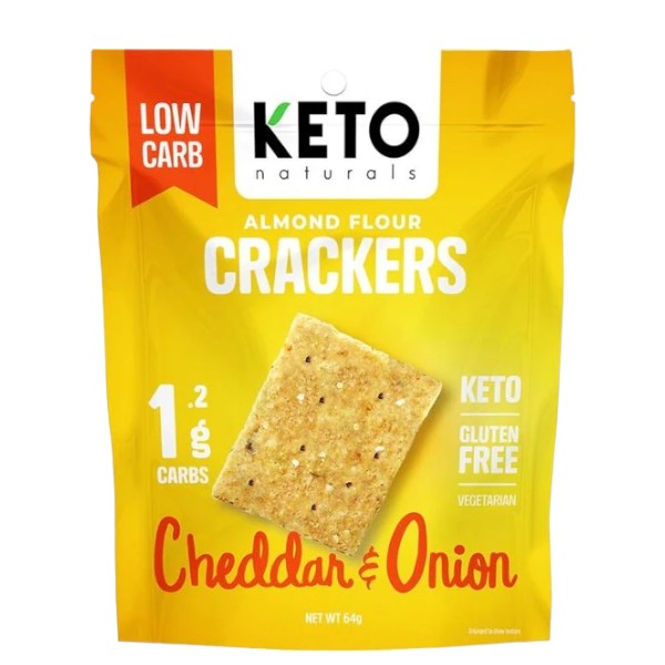 Keto Naturals Cracker Cheddar Onion 64g