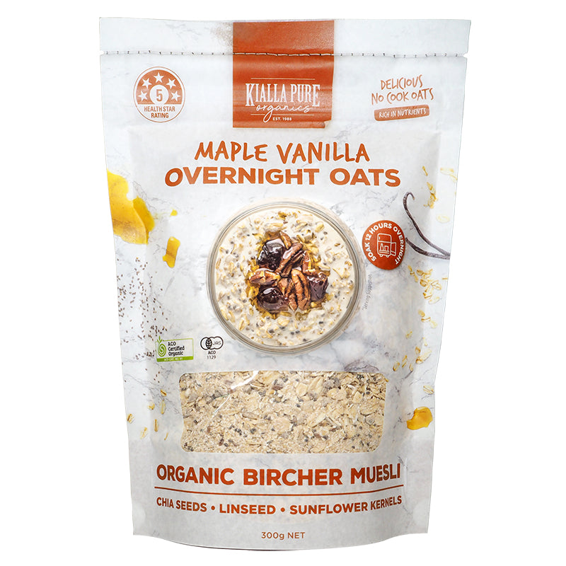 Kialla Organic Overnight Oat Maple Vanilla 300g