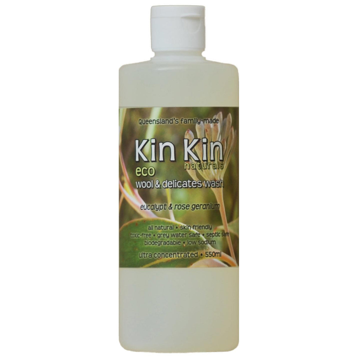 Kin Kin Naturals Naturals Wool & Delicates Wash Eucalypt & Rose Geranium 550ml