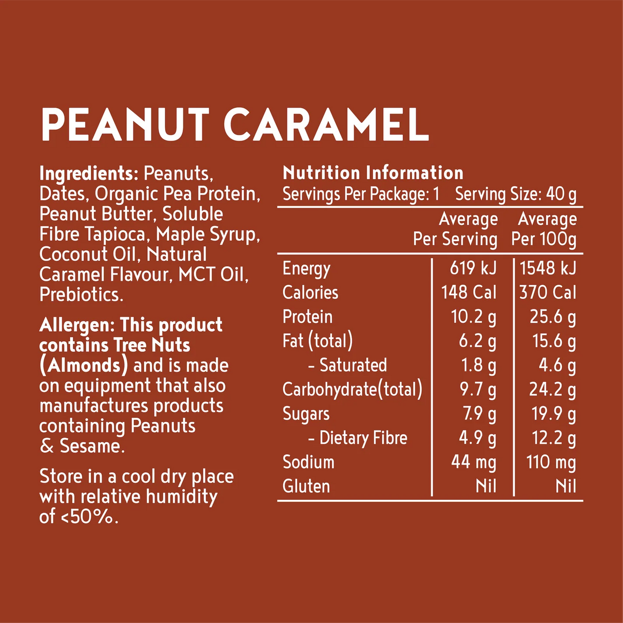 Kuranda Wholefoods Peanut Caramel Protein Ball 40g