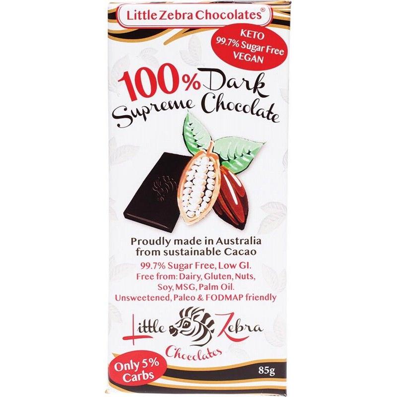 Little Zebra Chocolates Chocolates Dark Chocolate Dark Supreme 100% 85g