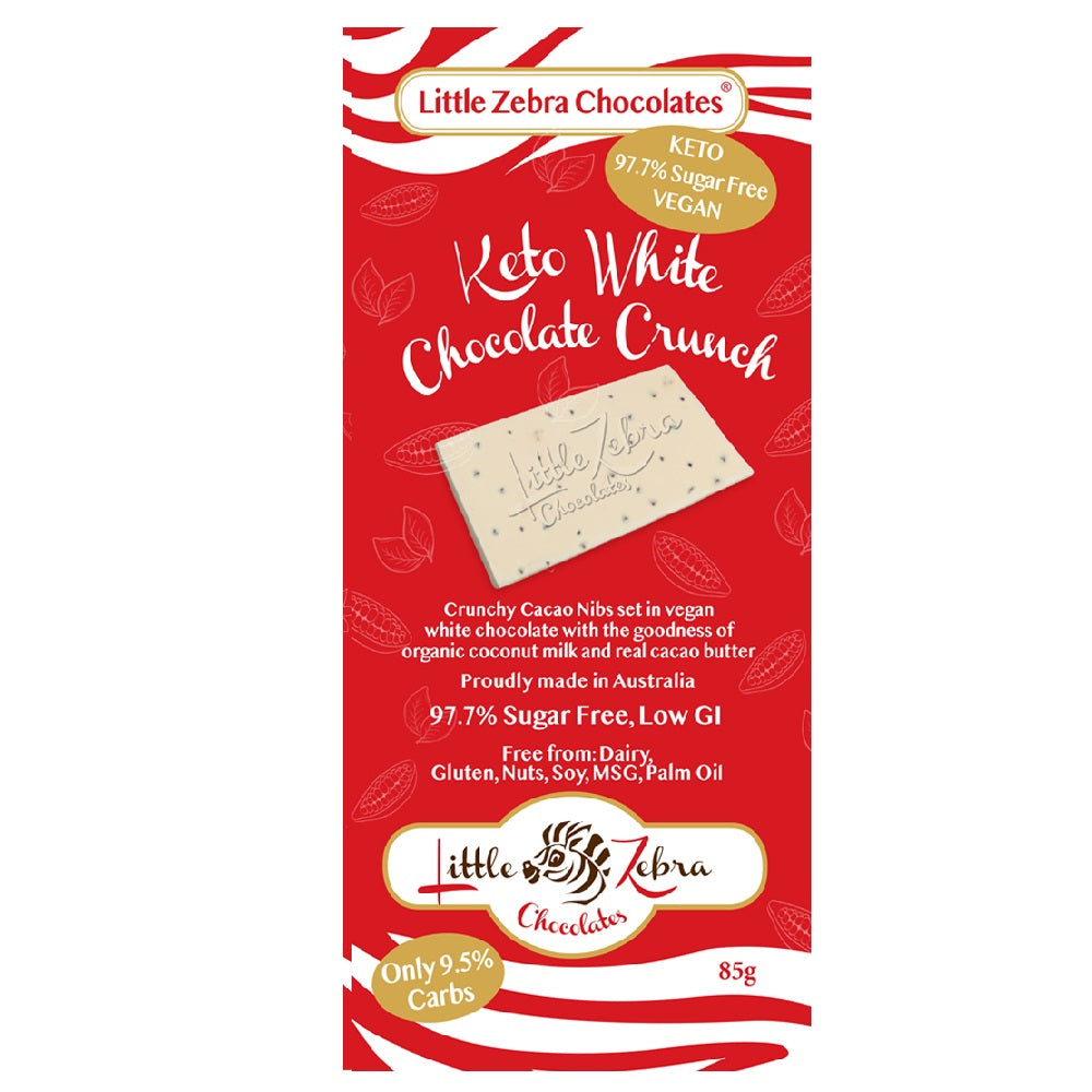 Little Zebra Chocolates Chocolates Keto White Chocolate Crunch 85g