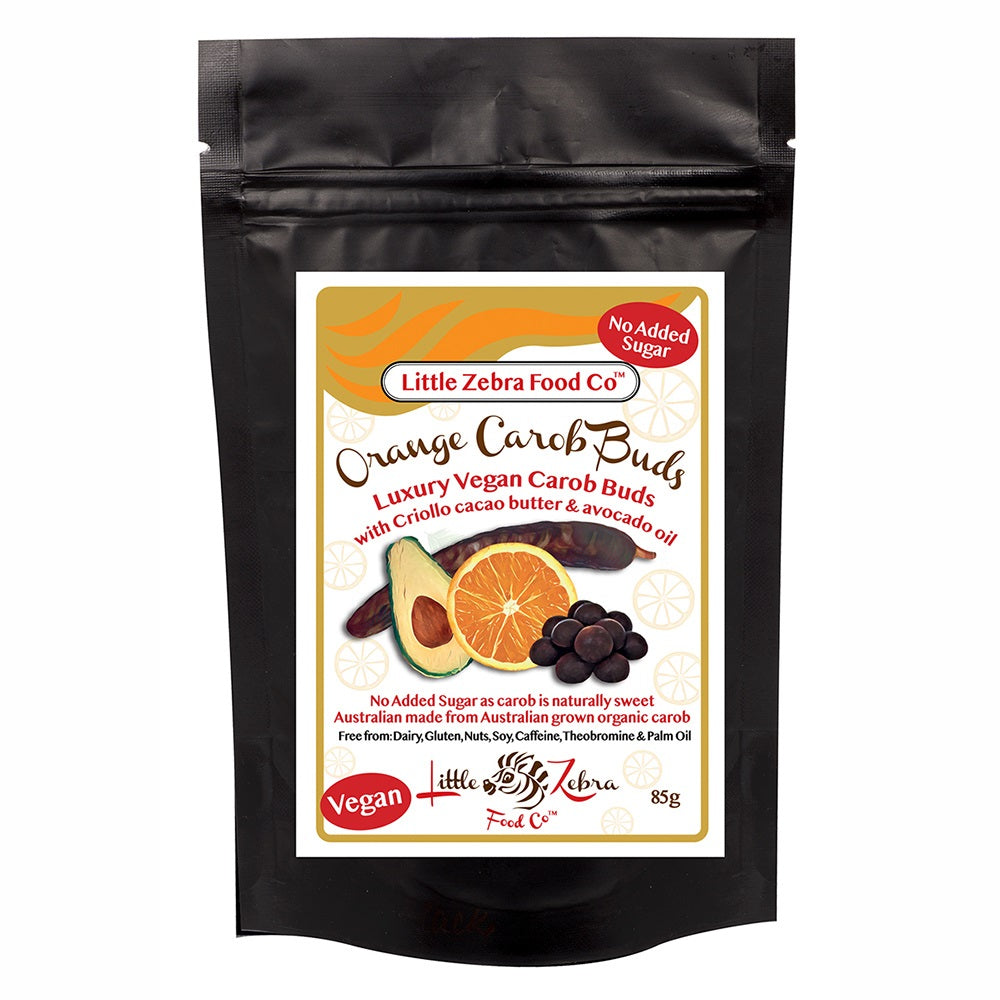 Little Zebra Food Co Carob Buds Orange 85g