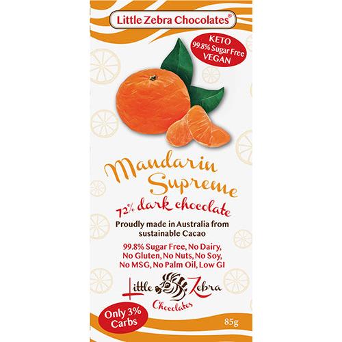 Little Zebra Food Co Dark Chocolate Mandarin Supreme 85g