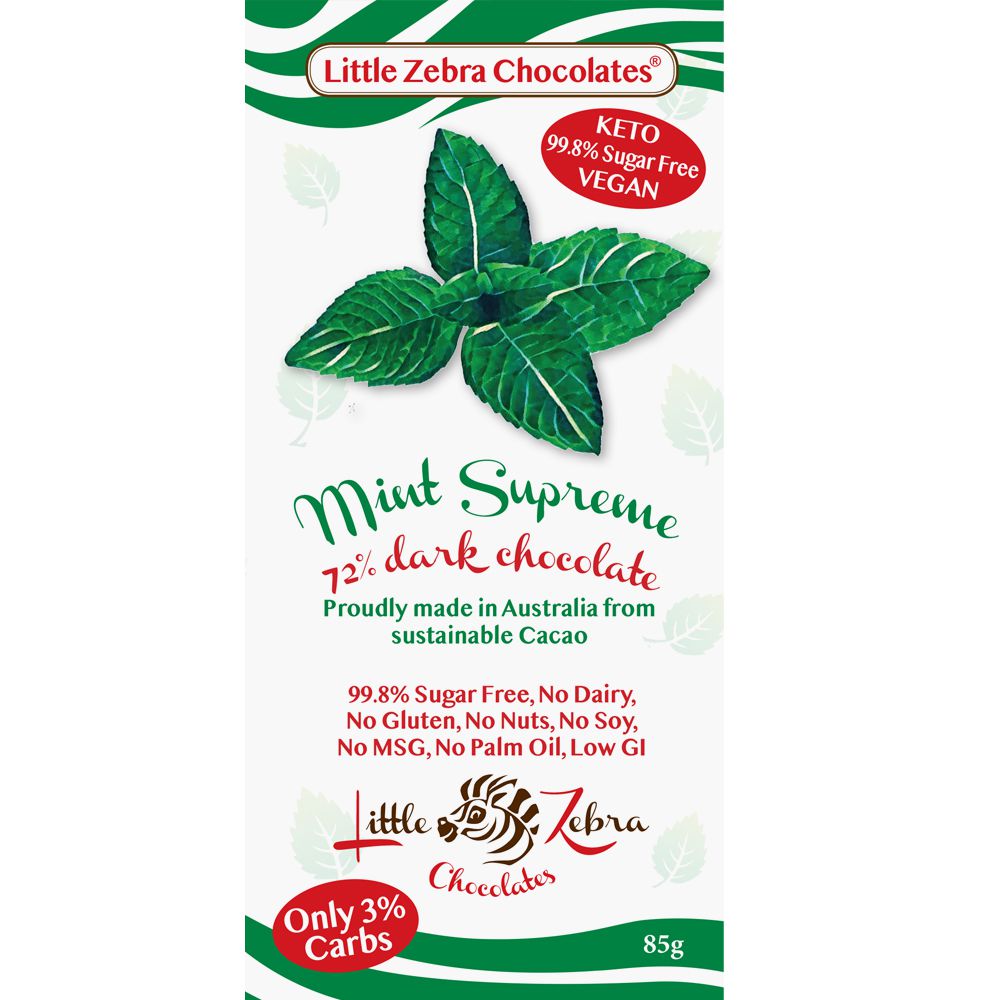 Little Zebra Food Co Dark Chocolate Mint Supreme 85g