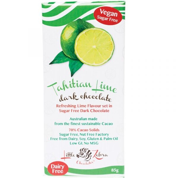 Little Zebra Food Co Dark Chocolate Tahitian Lime 85g