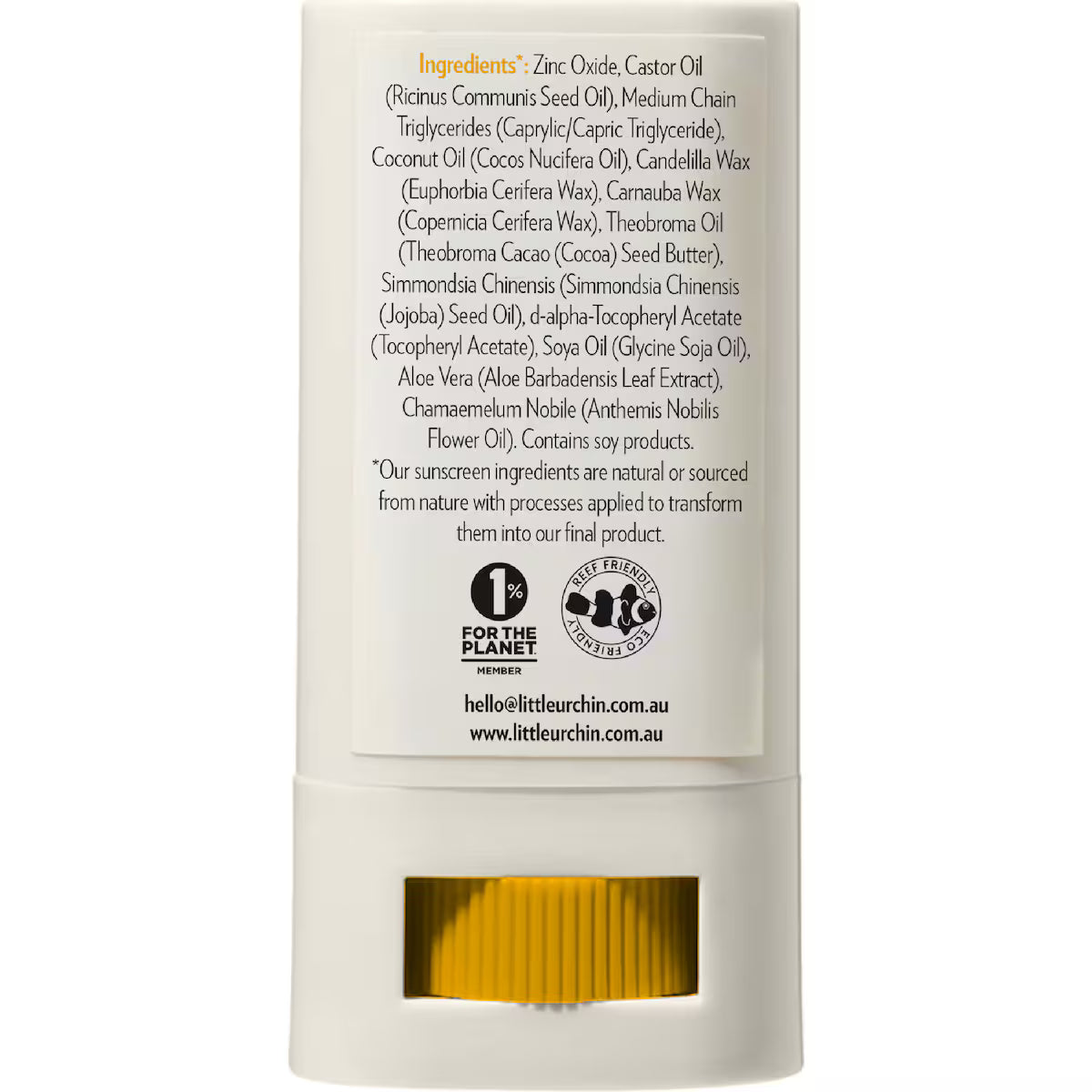 Little Urchin SPF50 Kids Natural Zinc Stick Clear 20g