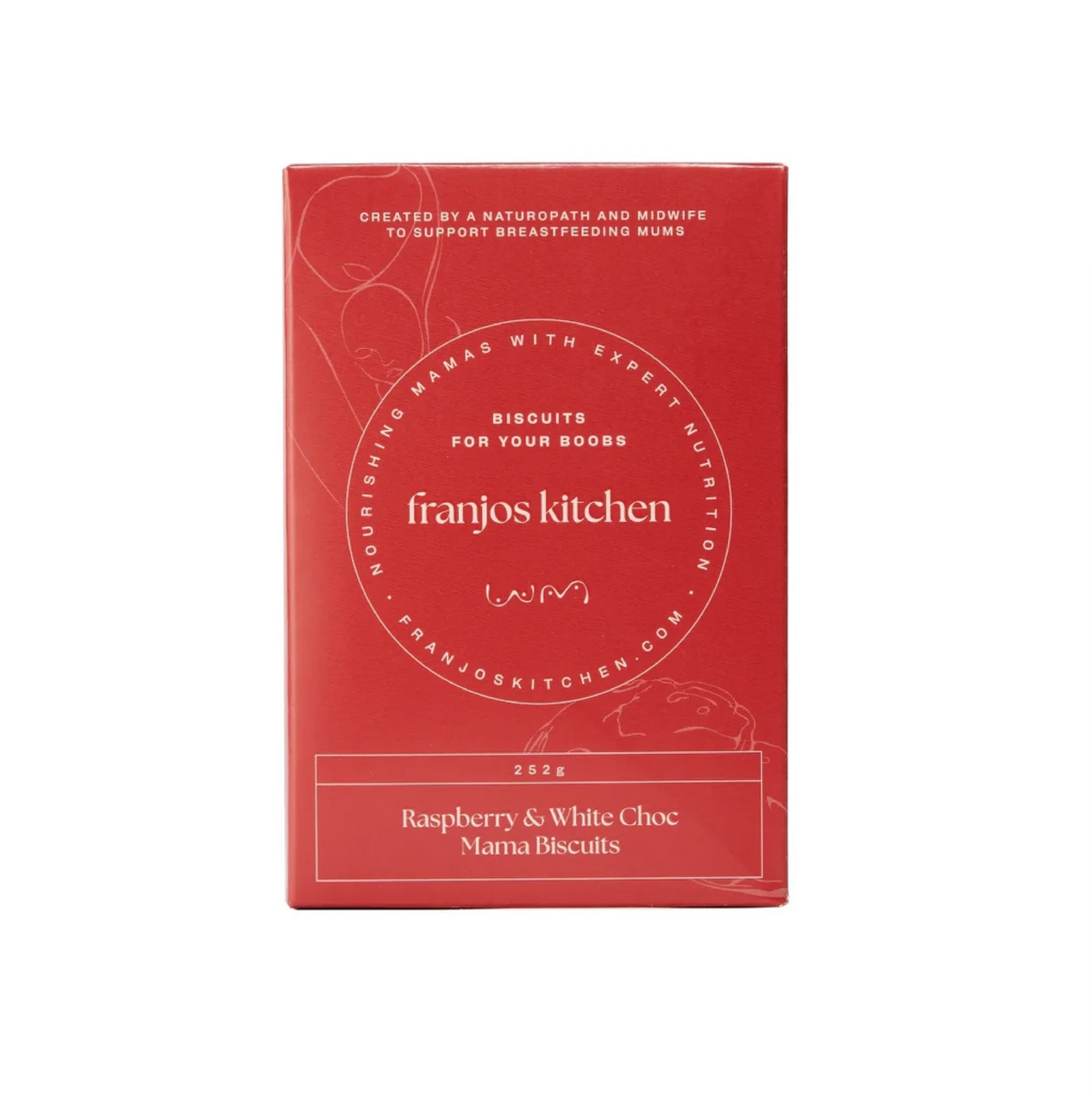 Franjo's Raspberry & White Choc Mama Biscuits 252g