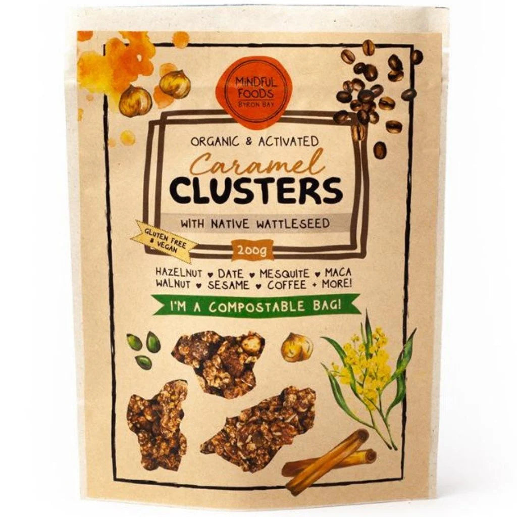 Mindful Foods Caramel Wattleseed Clusters - Organic & Activated 200g