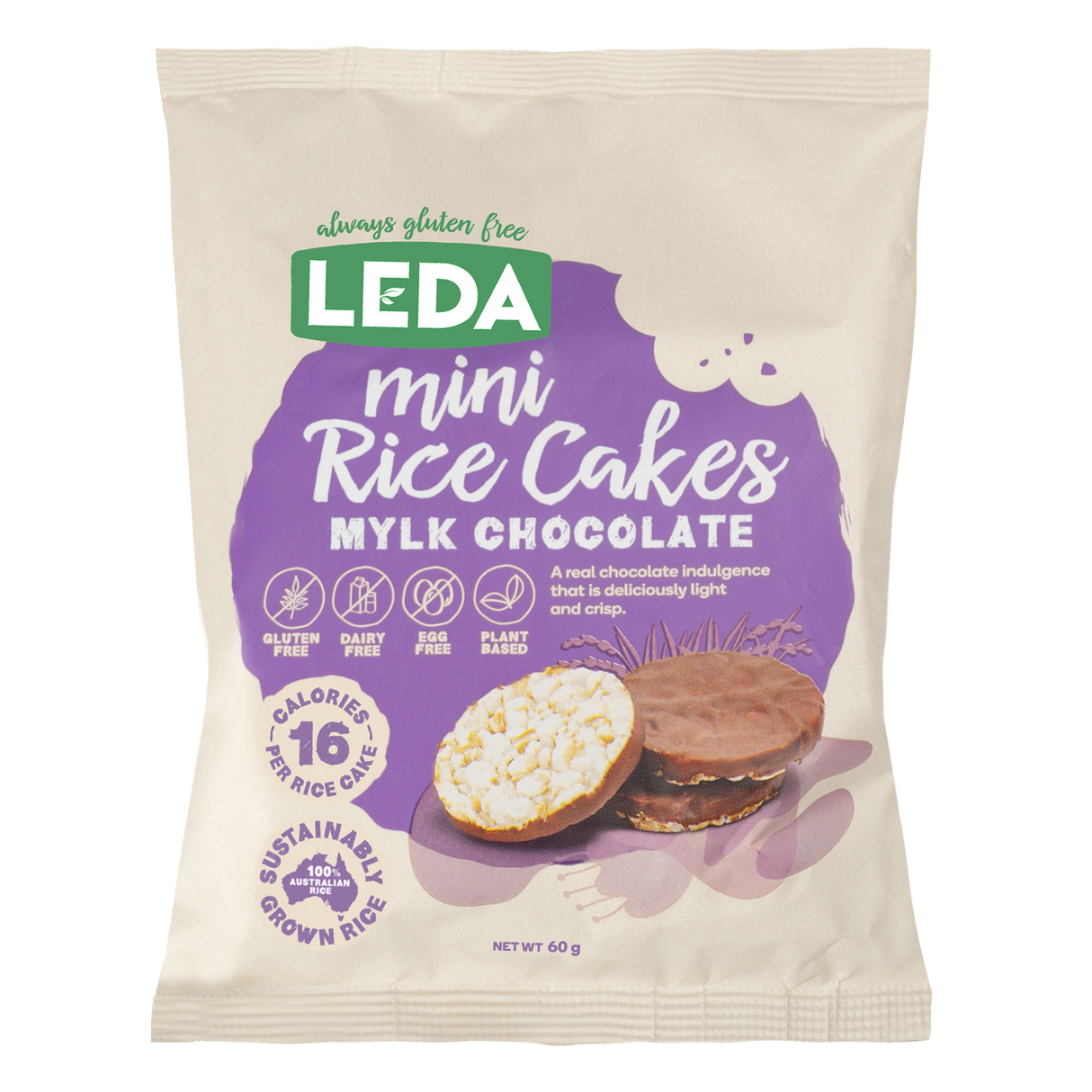 Mini Rice Cakes Mylk Choc 60g