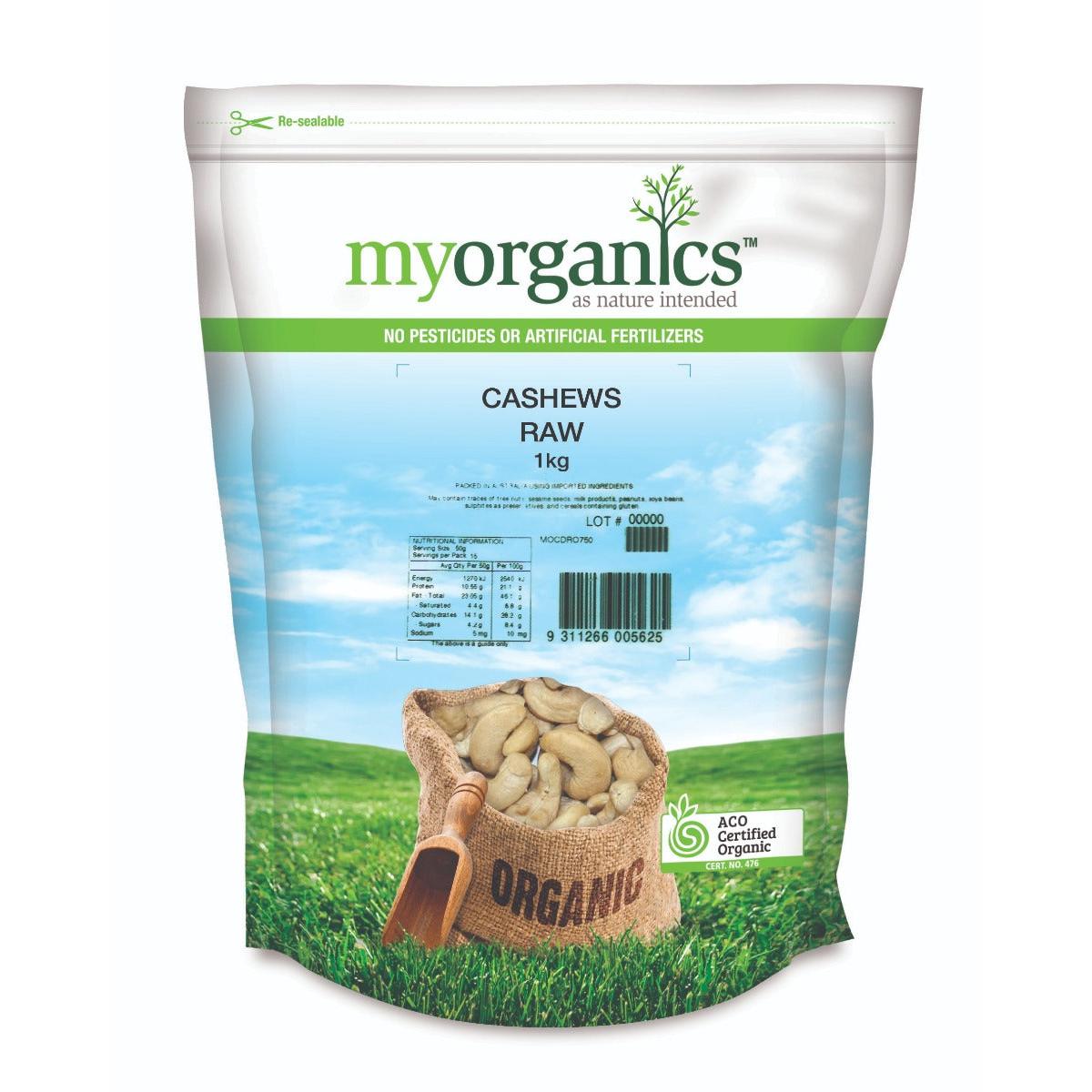 My Organic Cashews Raw 1Kg