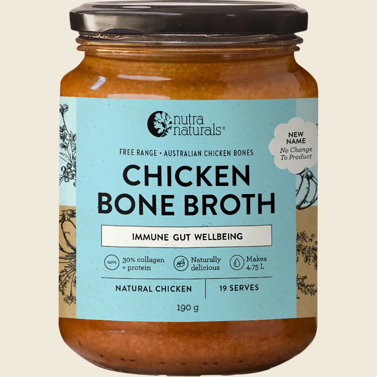 Nutra Organics Chicken Bone Broth Concentrate Natural 190g