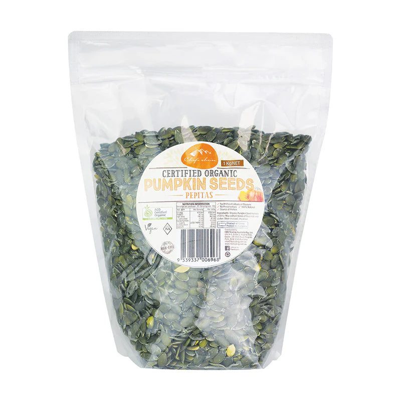 Chef's Choice Certified Organic Pumpkin Seeds Pepitas 1Kg