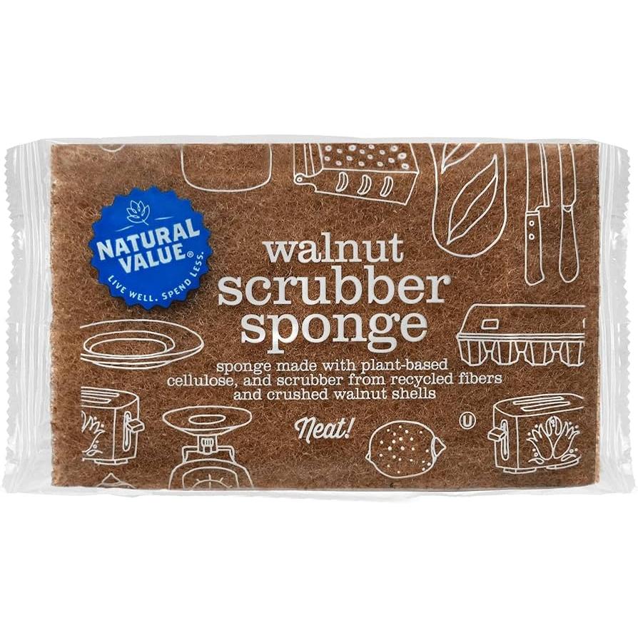 Natural Value Walnut Scrubber Sponge 1