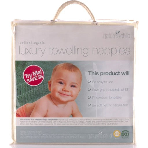 Nature's Child Child Luxury Towelling Nappies 6pk
