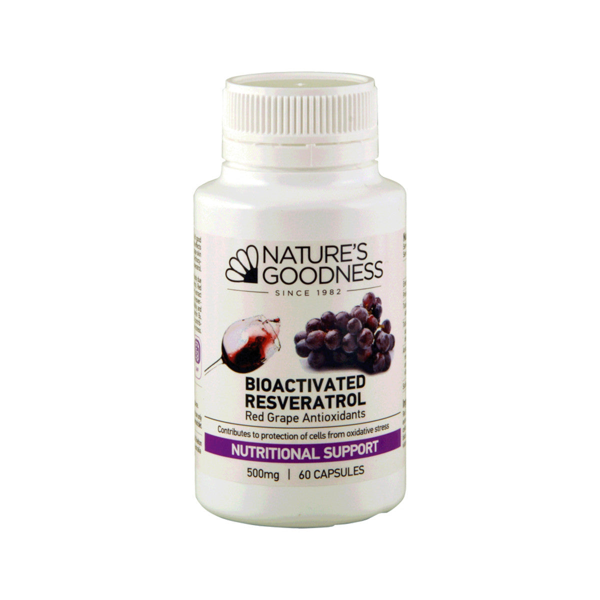 Natures Goodness Bioactivated Resveratrol 500mg 60c