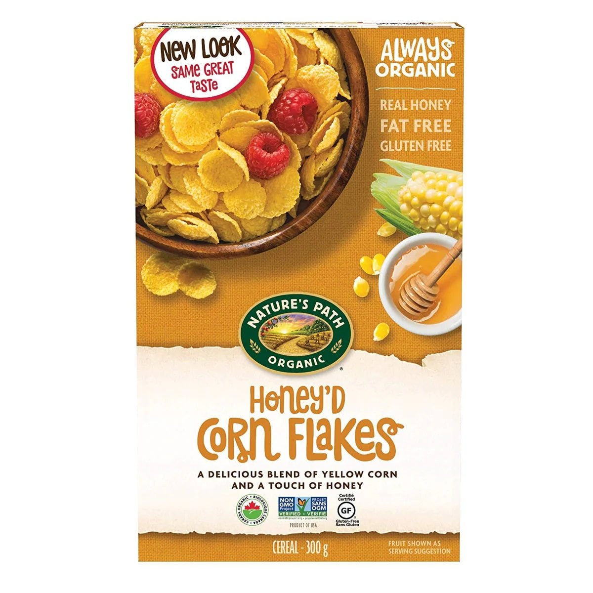 Natures Path Honey`d Corn Flakes 300g