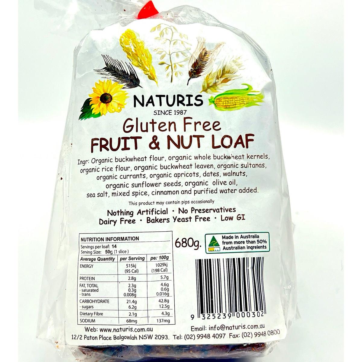 Naturis Gluten Free Fruit & Nut Loaf 680g
